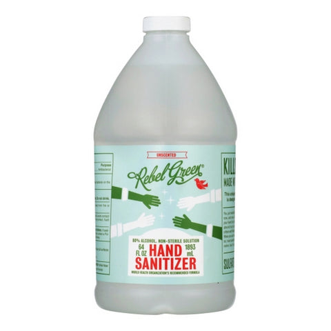 Rebel Green, Hand Sanitizer Unscented, 64 Oz