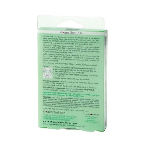 Earth Therapeutics, Cucumber Eye Pads Recover - E, .106 Oz