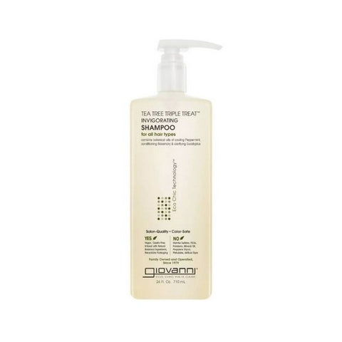 Giovanni Cosmetics, Tea Tree Triple Treat Invigorating Shampoo, 24 Fl Oz