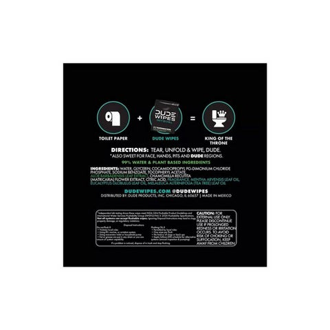 Dude Wipes, Disposable Individual Wet Wipes Travel Pack, 30 Count