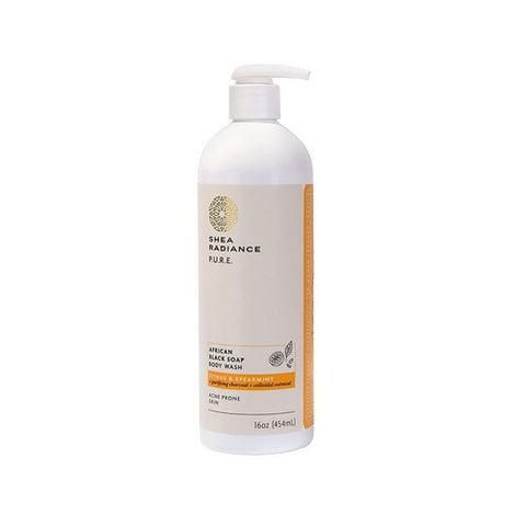 Shea Radiance, African Black Soap Body Wash, Citrus Spearmint 16 Oz