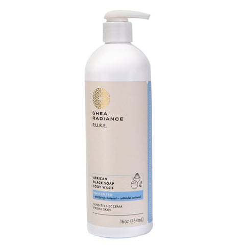 Shea Radiance, African Black Jabon Body Wash, Unscented 16 Oz