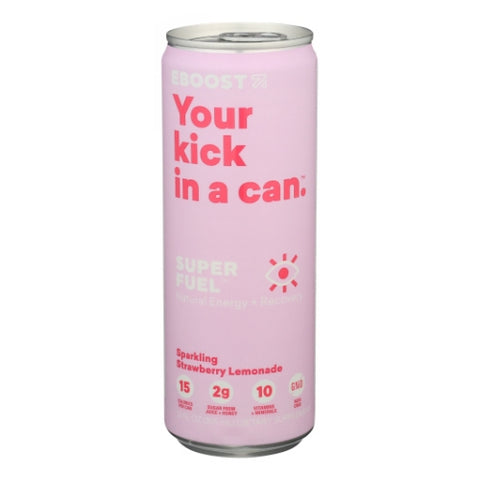 Eboost, Super Fuel Lemonade Strawberry, 12 Oz