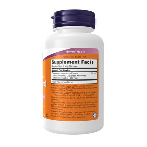 Now Foods, Resveratrol, 350 mg, 60 Veg Caps