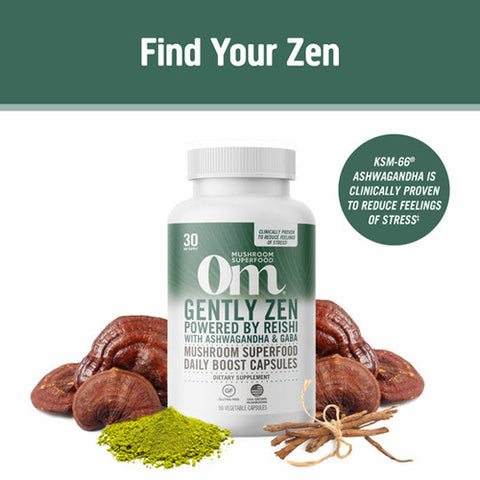 Om Mushrooms, Gently Zen, 90 Caps