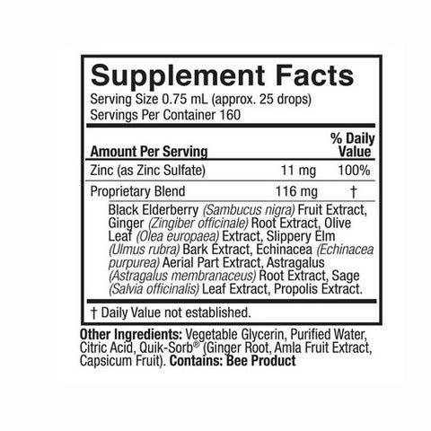 Nature's Answer, Ionic Zinc Immune w/ Elderberry, 4 Oz