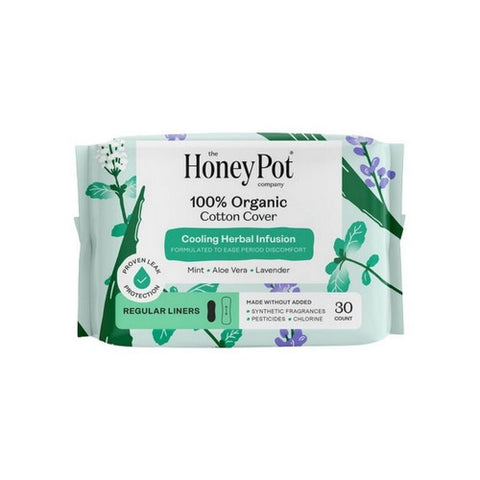 The Honey Pot, Organic Everyday Herbal-Infused Pantiliners, 30 Count