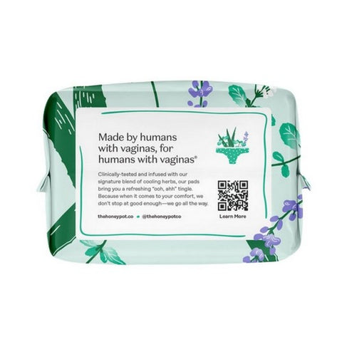 The Honey Pot, Organic Super Herbal-Infused Pads with Wings, 16 Count