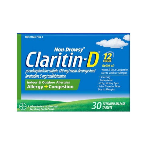 Claritin, 12 Hour Allergy and Congestion, 30 Tabs