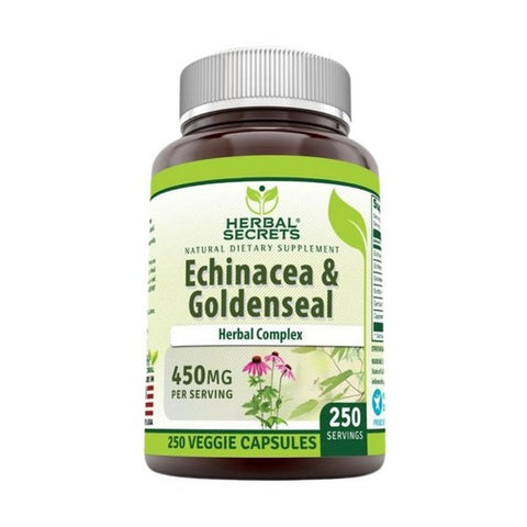 Amazing Nutrition, Herbal Secrets Echinacea & Goldenseal Root, 450 mg, 250 VegCaps