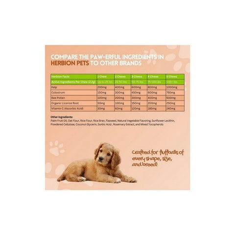 Herbion Naturals, Allergy + Immune Dog Chews, 120 Count