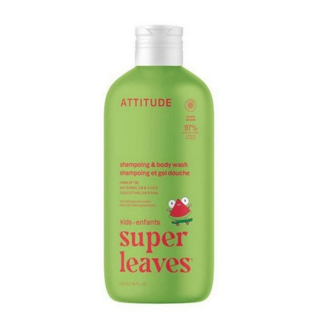 Attitude, Little Leaves 2-In-1 Shampoo Watermelon & Coco, 16 Oz