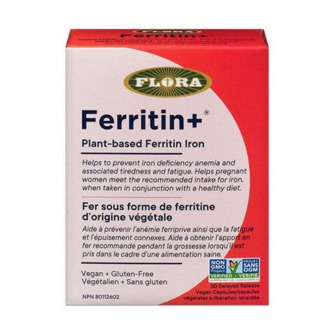 Flora, Ferritin + Iron, 30 Veg Caps