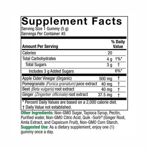 Nature's Answer, Apple Cider Vinegar + Ginger Gummies, 45 Count