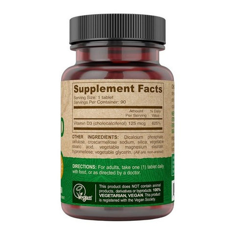 Biotene, Vegan Vitamin D3 5000 IU, 90 Tabs