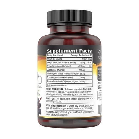 Biotene, Vegan Quercetin w/ Zinc & Elderberry, 500 mg, 90 Tabs