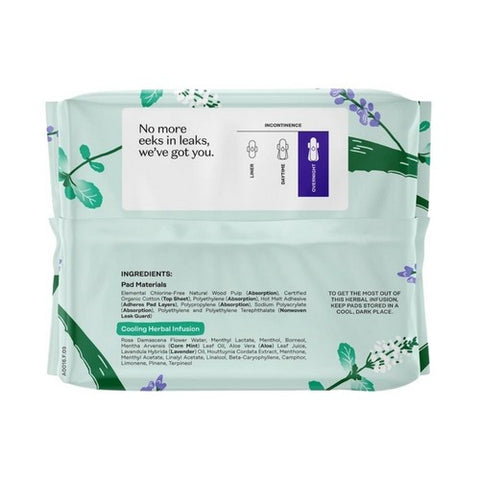 The Honey Pot, Organic Incontinence Overnight Herbal Pads, 16 Count