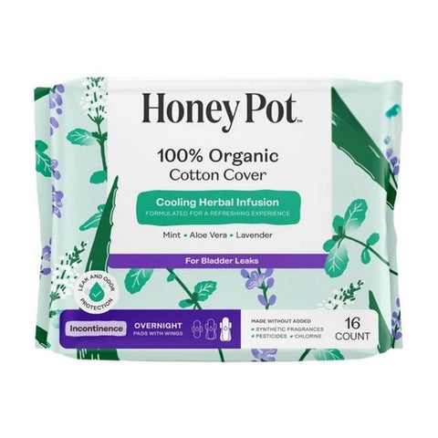 The Honey Pot, Organic Incontinence Overnight Herbal Pads, 16 Count
