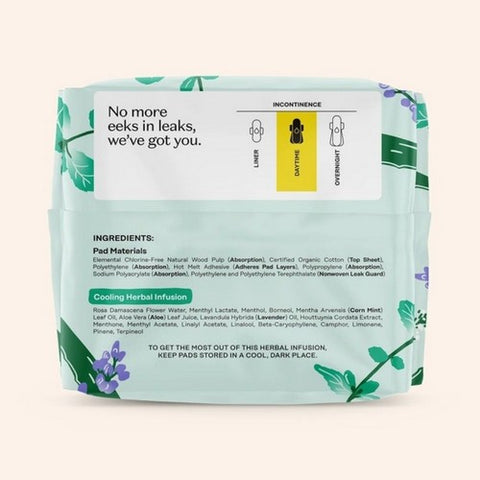 The Honey Pot, Orgnaic Incontinence Day pads, 16 Count