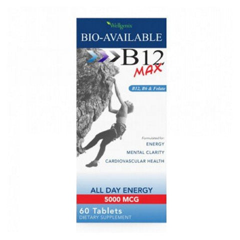 Wellgenix Health, BioAvailable B12 Max, 5000mcg, 60 Tabs