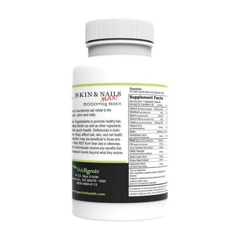 Wellgenix Health, Purvana Hair Skin Nails Max, 90 Caps