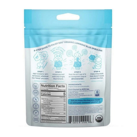 Kos, Organic Luminous Blue Spirulina, 1.4 Oz