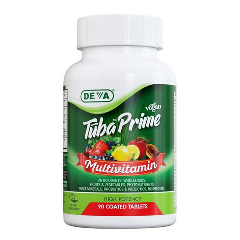 Deva Vegan Vitamins, Tuba Prime Vegan Multivitamin, 90 Coated Tabs