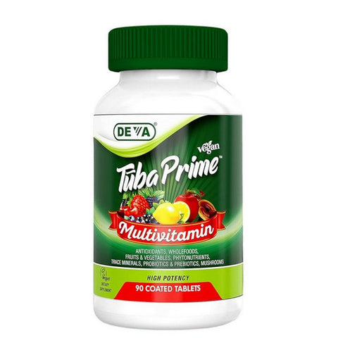 Deva Vegan Vitamins, Tuba Prime Vegan Multivitamin Iron Free, 90 Coated Tabs