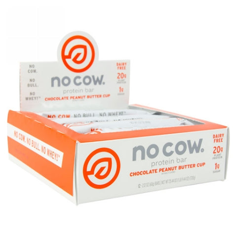 No Cow Bar, Protein Bars Chocolate Peanut Butter Cup, 12 Count