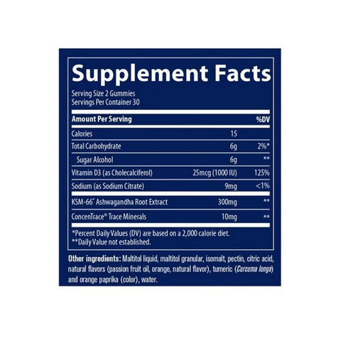 Trace Minerals, Ashwagandha Passion Fruit Orange Flavor, 60 Count