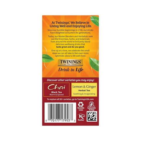 Twinings Tea, French Vanilla Chai Tea, 20 Bags (Case of 6)