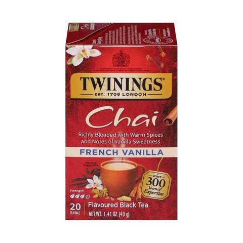 Twinings Tea, French Vanilla Chai Tea, 20 Bags (Case of 6)