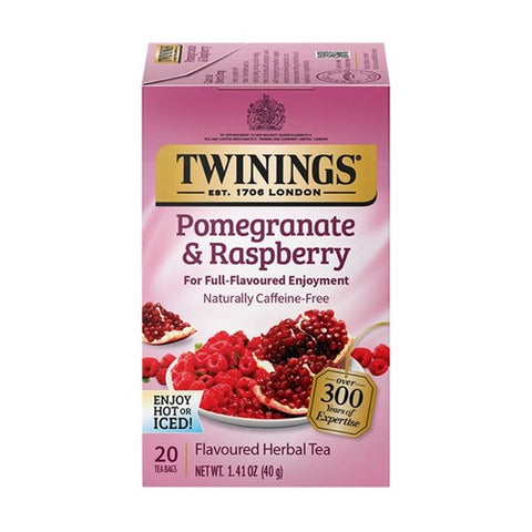 Twinings Tea, Pomegranate & Raspberry Tea, 20 Bags (Case of 6)