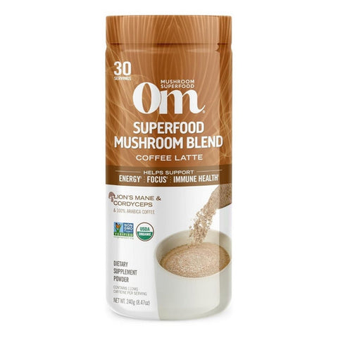 Om Mushrooms, Mushroom Coffee Latte Blend, 8.47 Oz