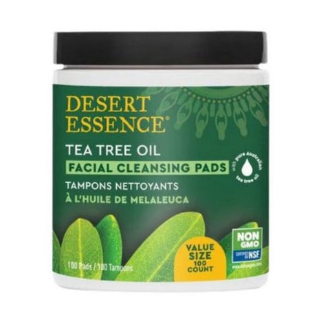 Desert Essence, Face Cleanse Pads Tea Tree Oil, 100 Count