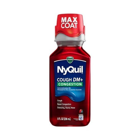 Crest, Nyquil Cough DM & Congestion Liquid Berry, 8 Oz