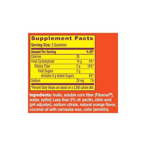 Crest, Metamucil Fiber Supplement Gummies Orange Flavor, 72 Count