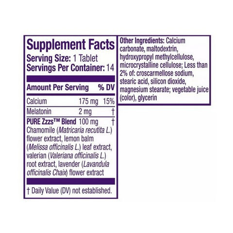 Crest, Vicks ZzzQuil Pure Zzzs All Night Tablets, 14 Tabs