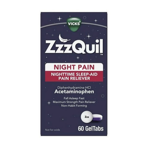 Crest, Vicks ZzzQuil Night Pain GelTabs, 60 Caps