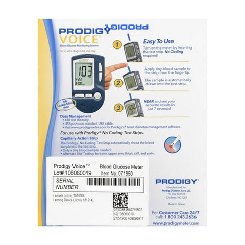 Prodigy, Voice Blood Glucose Monitoring System, 1 Count