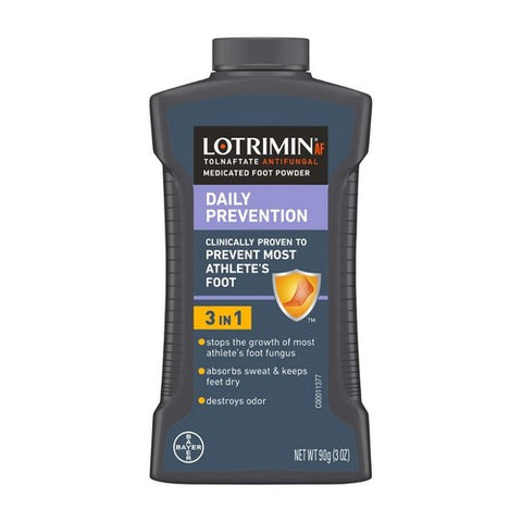 Bayer, Lotrimin AF Tolnaftate Antifungal Medicated Foot Powder, 3 Oz