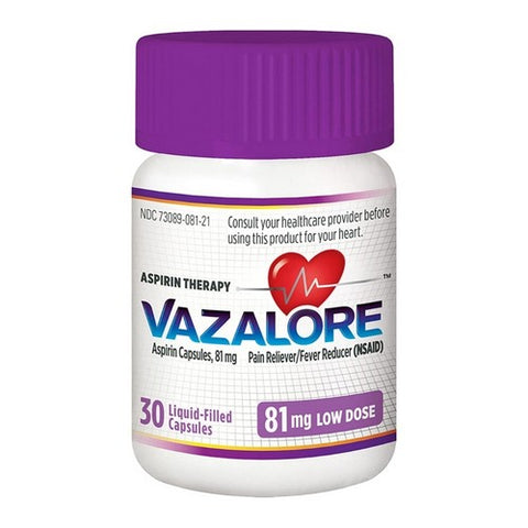 Vazalore, Aspirin  Liquid & Filled, 81 mg, 30 Caps
