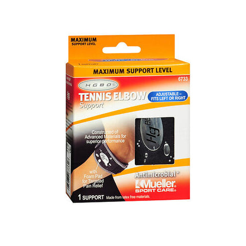 Mueller Sport Care, Tennis Elbow Support Black One Size, 1 Count