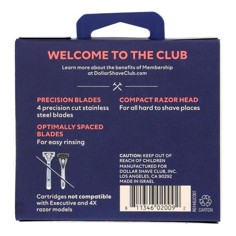 Dollar Shave Club, 4 Blade Cartridges, 4 Count