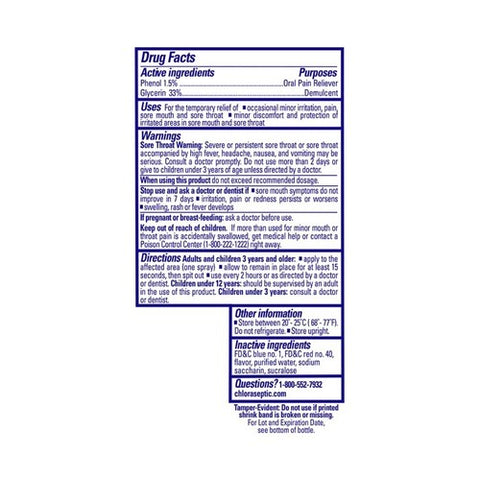 Chloraseptic, Max Sore Throat Spray Wild Berries, 4 Oz