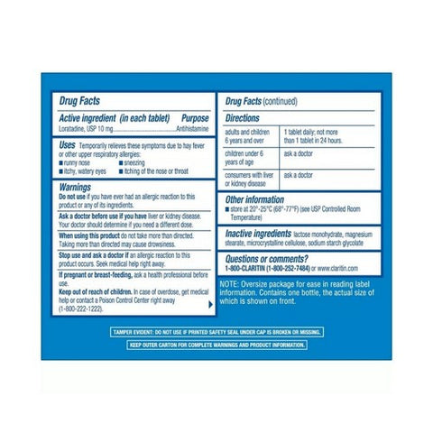 Bayer, Claritin Non-Drowsy Loratadine Antihistamine, 100 Tabs