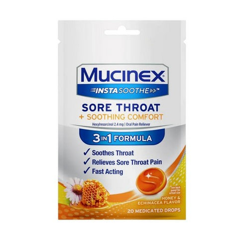 Mucinex, Instasoothe Medicated Honey & Echinacea Flavor, 20 Drops