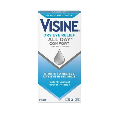 Visine, Dry Eye Relief All Day Comfort Lubricant Eye Drops, 0.5 Oz