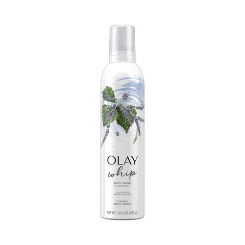 Crest, Olay Foaming Whip body Wash Birch Water & Lavender, 10.3 Oz