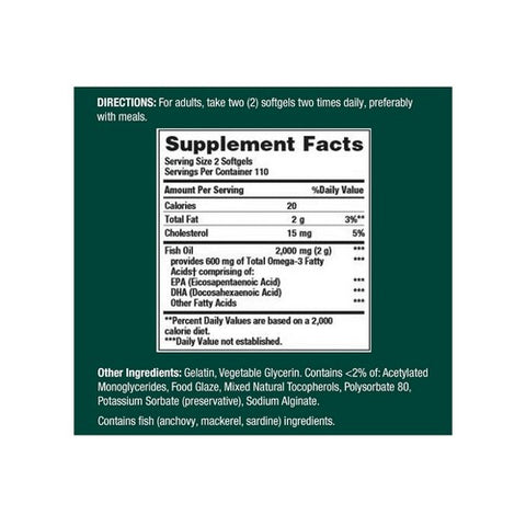 Nature's Bounty, Nature's Bounty Fish Oil Dietary Supplement, 1000 mg, 220 Caps